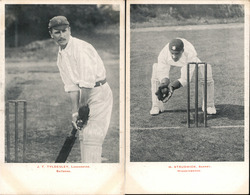 Set of 2: Cricket Players J. T. Tyldesley, H. Strudwick Postcard