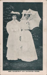 Mrs. Roosevelt and Daughter Ethel Theodore Roosevelt Postcard Postcard Postcard