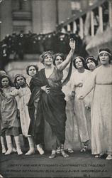 Liberty and Her Attendants (Suffragette's Tableau) Postcard