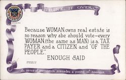 The Blot On The Escutcheon: The Ballot Is Denied to Women Postcard