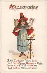 Halloween -- Girl Dressed up as a Magician or Fortune Teller Postcard