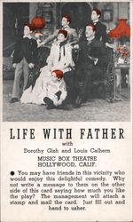 Life with Father with Dorothy Gish and Louis Calhern. Theatre Postcard Postcard Postcard