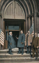 President Wm. H.Taft and Bishop Hartzell at the entrance of Trinity M.E. Church, Cincinnati Postcard