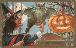 Witch, Owl, JOL Postcard