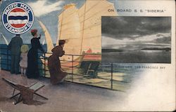 Pacific Mail Steamship Co. On board S.S. "Siberia" view of Golden Gate, San Francisco Bay Postcard