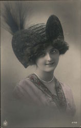 Woman in a Hat Postcard