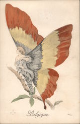 Woman as Butterfly, Flag of Belgium Postcard