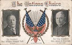 The Nations Choice. For President William Howard Taft and VP James S. Sherman Postcard