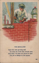 The Bricklayer Caricatures Postcard Postcard Postcard