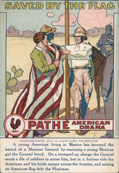 Saved by the Flag. Pathe American Drama. Miniature Poster Theatre Postcard Postcard Postcard