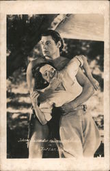 Johnny Weissmuller, Maureen O'Sullivan in Tarzan Escapes Postcard