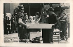 Edgar Montilion "Monty" Woolley beard Imprint in concrete. Footprints of the stars Grauman's Chinese Theatre. Postcard