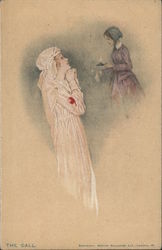 Red Cross nurse praying to image of Florence Nightingale Postcard Postcard Postcard