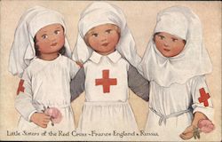 Little Sisters of the Red Cross France, England, Russia Postcard