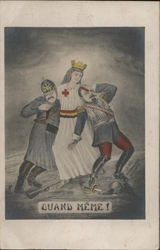 Red Cross helping German and French treated equal. Quand Meme! Postcard