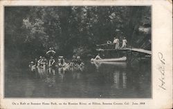 On a Raft at Summer Home Park, on the Russian River Hilton, CA Postcard Postcard Postcard