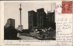 Union Square and St. Francis after the fire San Francisco, CA Postcard Postcard Postcard