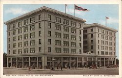 The San Diego Hotel on Broadway Postcard