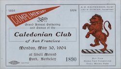 Rare 1904 38th Caledonian Club of San Francisco Grand Annual Gathering and Games California Other Ephemera Ephemera Ephemera