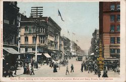 Kearny Street Looking North From Lotta's Fountain at Junction Market and Geary Streets San Francisco, CA Postcard Postcard Postcard