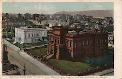 Nob Hill, looking West from California and Mason Streets, showing the Flood, Huntington and Crocker San Francisco, CA Postcard P Postcard