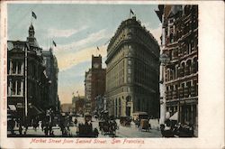 Market Street from Second Street San Francisco, CA Postcard Postcard Postcard