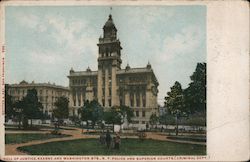 Hall of Justice, Kearney and Washington Sts, Police and Superior Courts Postcard