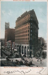 Market and Posts Streets, showing Crocker and Chronicle Buildings. San Francisco, CA Postcard Postcard Postcard