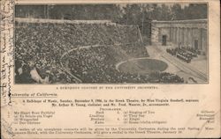 Symphony Concert by the University Orchestra - Greek Theatre Berkeley, CA Postcard Postcard Postcard