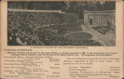 A symphony concert by the University Orchestra. Greek Theatre. Berkeley, CA Postcard Postcard Postcard