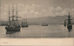 Mt. Tamalpais railroad, boats in harbor Postcard