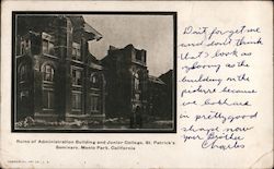 Ruins of Administration Building and Junior College, St. Patrick's Seminary Menlo Park, CA Postcard Postcard Postcard