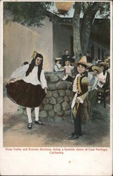 Viola Vorha and Ernesto Martinez doing a spanish dance at Casa Verdugo Postcard