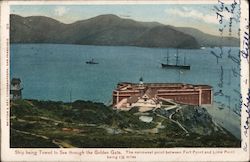 Ship Being Towed to Sea Through the Golden Gate San Francisco, CA Postcard Postcard Postcard