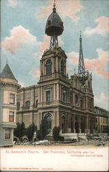 St. Dominic's Church after the earthquake April 18, 1906 San Francisco, CA Postcard Postcard Postcard