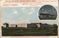 Rare: Sutter's Fort, near Sacramento, where Gold was first discovered in California Postcard