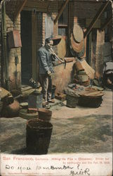 Hitting the pipe in China Town. driven out by earthquake and fire Apr. 18, 1906 San Francisco, CA Postcard Postcard Postcard