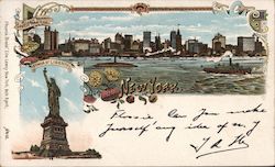 New York, Statue of Liberty, River Front, Lower Harbor Postcard