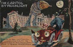 The Capital by moonlight. Poem of man viewing bowing capitol building. Washington, DC Drinking Postcard Postcard Postcard