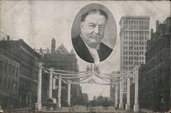 Market and Broad Streets - President Taft Visit Postcard