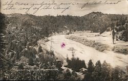 Russian River - Guerneville aerial view river bend Postcard