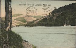 Looking Along Russian River Postcard