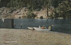 Camp Vacation beach, boats, swimming Postcard