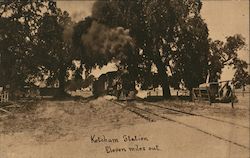 Ketcham Station. Eleven miles out. Steam Train. Advertisement to buy stock in railroad company. San Francisco, CA Postcard Postc Postcard