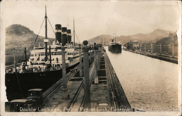 Double Lockage Pedro Miguel Lock Panama Canal Postcard