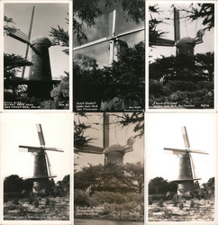 Lot of 6: Golden Gate Park Dutch Windmills San Francisco, CA Postcard Postcard Postcard