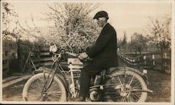 Man on Indian motorcycle Motorcycles Original Photograph Original Photograph Original Photograph