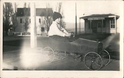 Boy driving a toy pedal car Children Postcard Postcard Postcard