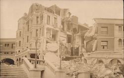 Earthquake damage staircases, large apartment building San Francisco, CA Postcard Postcard Postcard