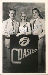 The Guthries with David on Coasters. Autographed Nyki & Don Performers & Groups Postcard Postcard Postcard